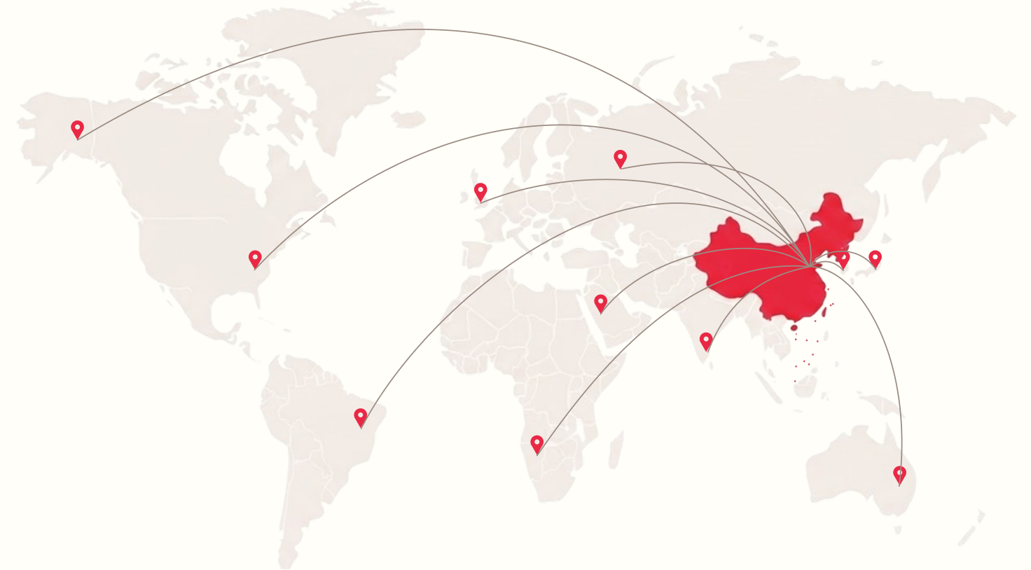 World map showing Bear's global reach